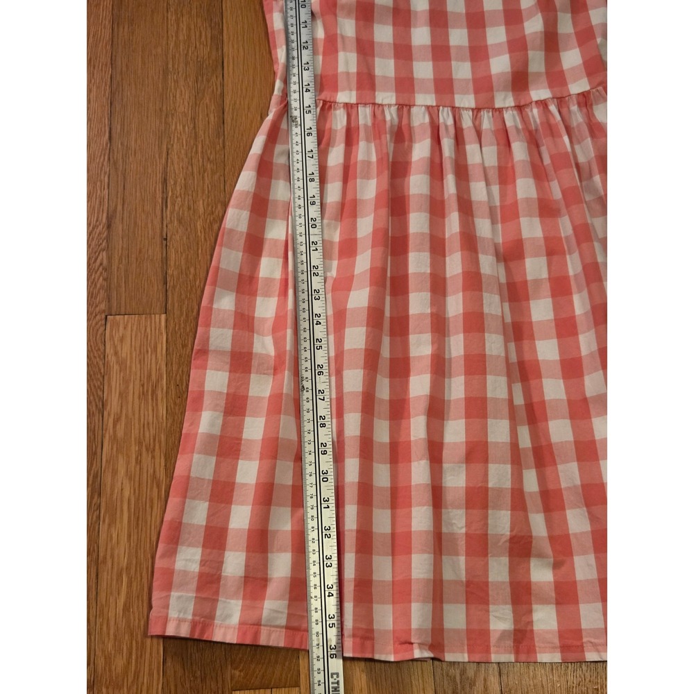 J. by J.Crew Pink Gingham Smocked Back Fit & Flare Cotton Cottage Sundress Sz S - Picture 9 of 10